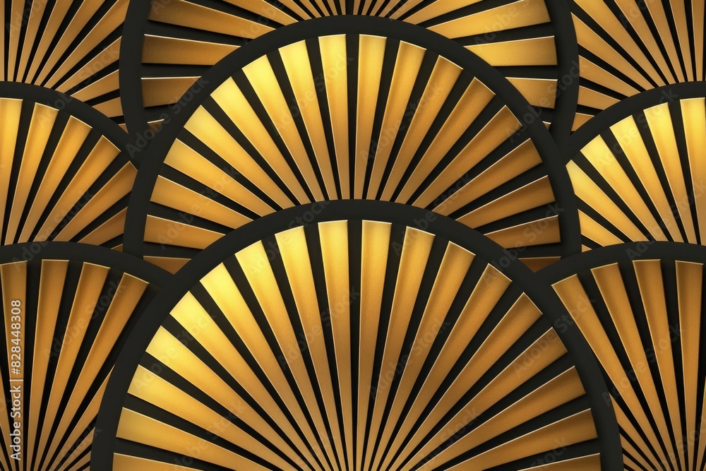 Poster Detailed close up of a fan pattern on a wall. Suitable for background or texture use