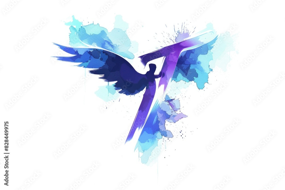 Poster a colorful bird soaring through the sky. suitable for nature and wildlife concepts