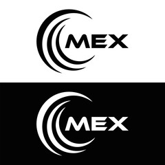MEX logo. M E X design. White MEX letter. MEX, M E X letter logo design. M E X letter logo design in FIVE, FOUR, THREE, style. letter logo set in one artboard. M E X letter logo vector design.