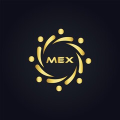 MEX logo. M E X design. White MEX letter. MEX, M E X letter logo design. M E X letter logo design in FIVE, FOUR, THREE, style. letter logo set in one artboard. M E X letter logo vector design.