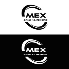 MEX logo. M E X design. White MEX letter. MEX, M E X letter logo design. M E X letter logo design in FIVE, FOUR, THREE, style. letter logo set in one artboard. M E X letter logo vector design.
