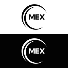 MEX logo. M E X design. White MEX letter. MEX, M E X letter logo design. M E X letter logo design in FIVE, FOUR, THREE, style. letter logo set in one artboard. M E X letter logo vector design.