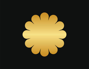 Minimalist luxury golden flower with a black background