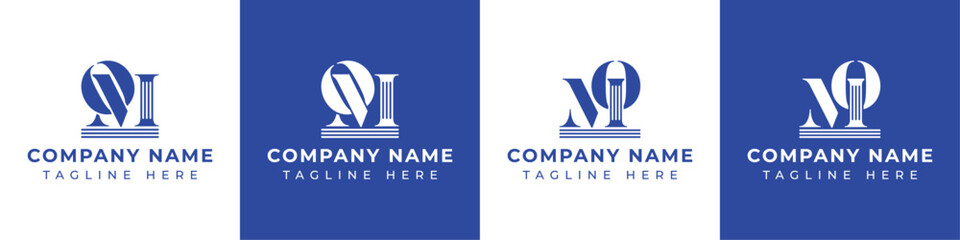 Letters MO and OM Pillar Logo, suitable for business with MO and OM related to Pillar