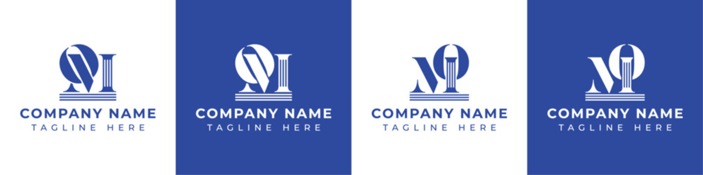Letters MO and OM Pillar Logo, suitable for business with MO and OM related to Pillar