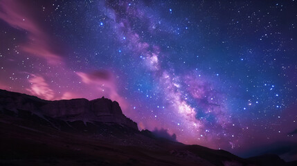Ethereal Cosmic Spectacle Celestial Streaks the Starry Universe,  Milky way galaxy with stars and space dust in the universe, starry night image with the red and purple galaxy in the cosmic space
