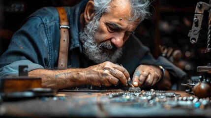 Man Working on Piece of Glass