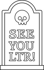 Halloween tombstone outline
Halloween grave vector outline