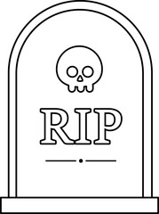 Halloween tombstone outline
Halloween grave vector outline