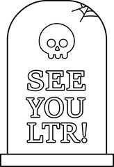 Halloween tombstone outline
Halloween grave vector outline