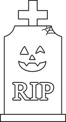 Halloween tombstone outline
Halloween grave vector outline