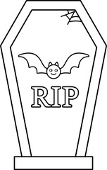 Halloween tombstone outline
Halloween grave vector outline
