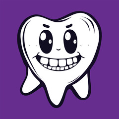 cartoon tooth with smile
