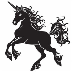 Whimsical Silhouette Unicorn Clipart for Fantasy Designs Generative AI