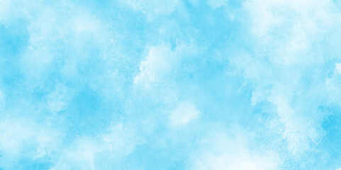 Abstract grunge tint light blue watercolor background. Hand painted abstract soft sky blue watercolor sky and clouds,  Light blue background with watercolor.