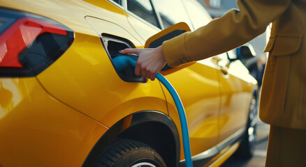 Woman Pumping Gas Into Her Car