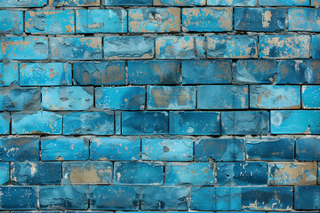 texture of blue colored brick wall background