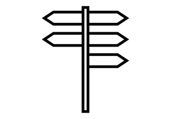 Icono negro de señal en dos direcciones.