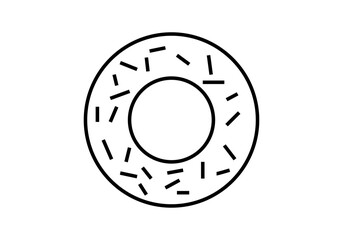 Icono negro de rosquilla con confitería. 