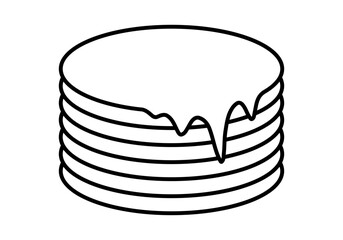Icono negro de tortitas o crepes con crema.