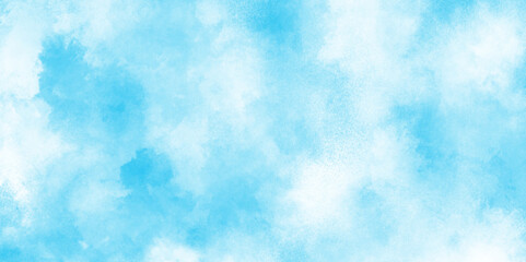 Abstract grunge tint light blue watercolor background. The sky blue texture clouds.  Good weather and beautiful nature in the morning.