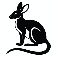 color black outline Bilby animal vector