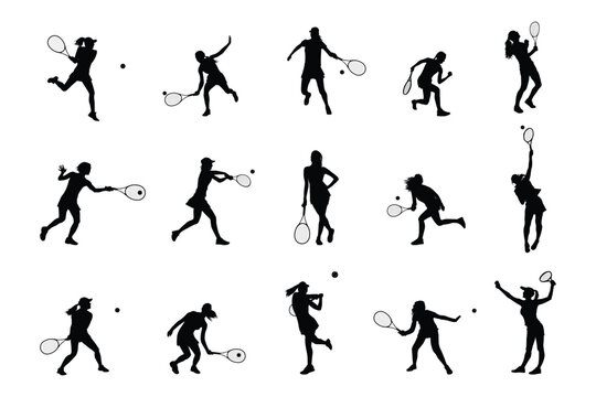 Female tennis player silhouette