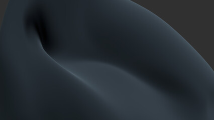 3d black background monocrome banner abstract fluid silk fabric