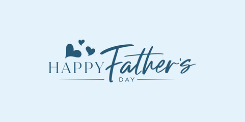 Modern minimalist Happy Father's Day logo design, Father's Day with love vector logo, loves icon vector