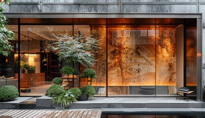 Luxurious Spa Entrance in Tokyo Generative AI