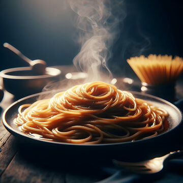Warm spaghettis dish
