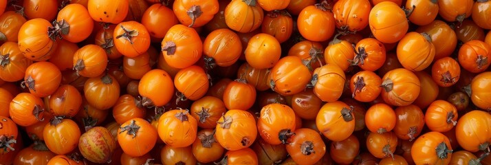 Sea buckthorn berry texture background, hippophae fruits pattern, many sandthorn berries mockup