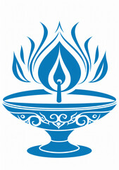 illustation of Diwali festival of lights tradition Diya oil lamps against dark background
A traditional Indian art of decorating the entrance to a house. Diwali festival holiday design. 
