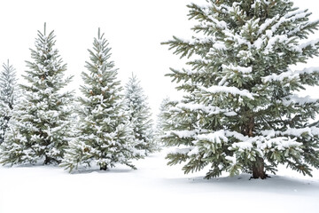 Obraz premium Snow-Covered Evergreen Trees