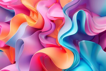 A colorful, abstract design with a rainbow of colors