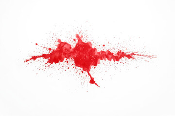 Red Paint Splatter on White Background