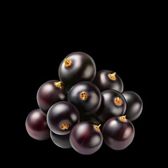 blackcurrant isolated on transparent background. Fresh Jaboticaba Fruits on Display isolated on a transparent background