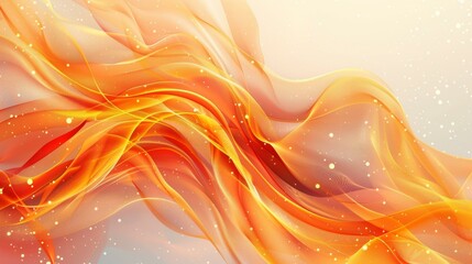 Energetic Orange Waves on an Abstract Background