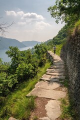 view of Como lake during the springtime