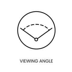 Viewing angle line icon vector for packaging on cctv camera with editable stroke