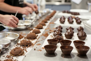 Chocolate Workshop: Hands-On Experience with Participants Creating Unique Designs Using Molds