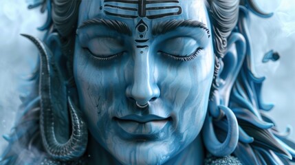 closeup view of lord shiva statue