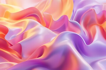 Obraz premium A colorful, flowing piece of fabric with a pink and orange hue