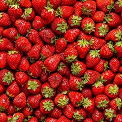 Garden strawberry texture background, strawberry fruits pattern, many strawberries mockup, ripe berries