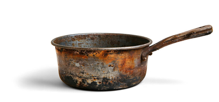 Old Rusty Metal Saucepan