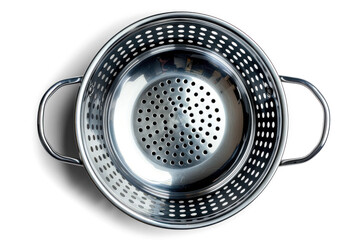 Metal Colander on Transparent Background