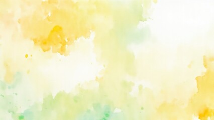Colorful White green yellow beige and orange watercolor background of abstract with paint blotches and soft blurred texture