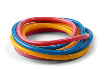 Colorful Coiled Tubes on Transparent Background