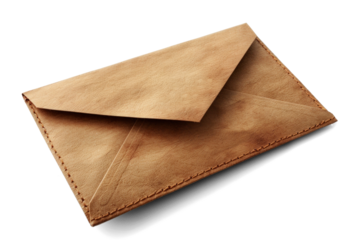 Brown Leather Envelope Closeup