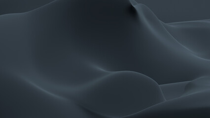 3d black background monocrome banner abstract fluid silk fabric